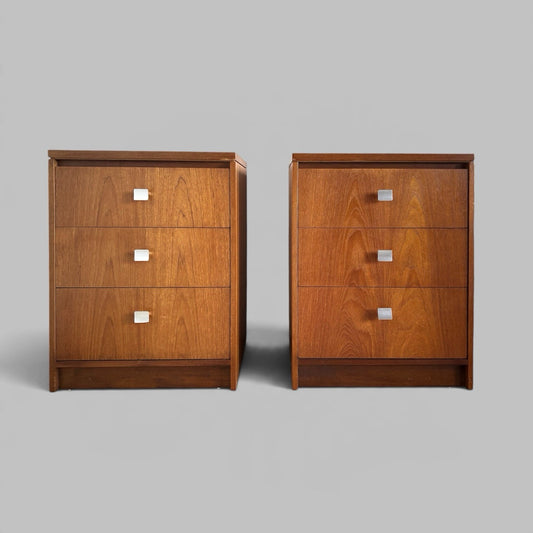 Pair of Mid-Century Teak Bedside Drawers