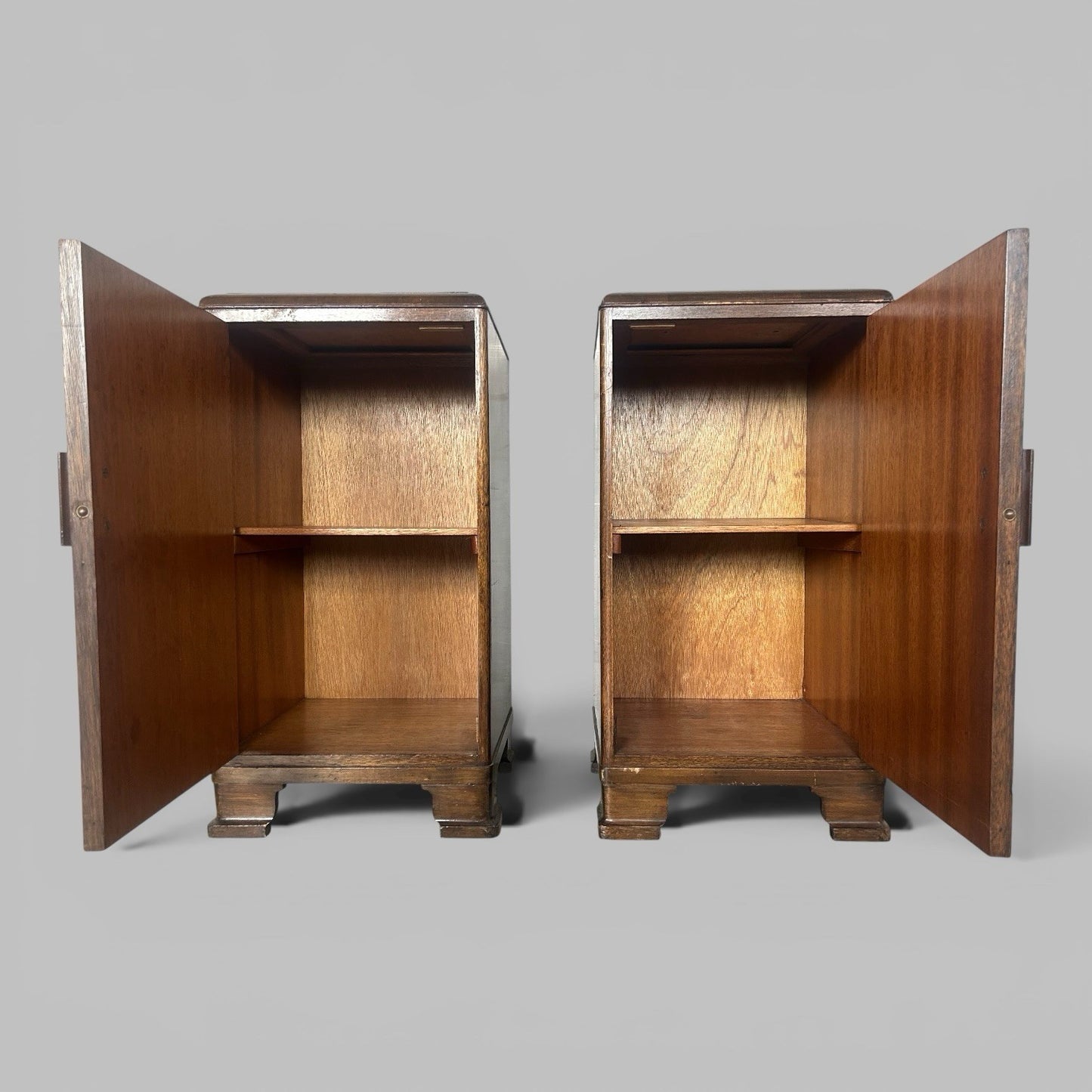 Pair of 1930s Burr Walnut Bedside Cabinets