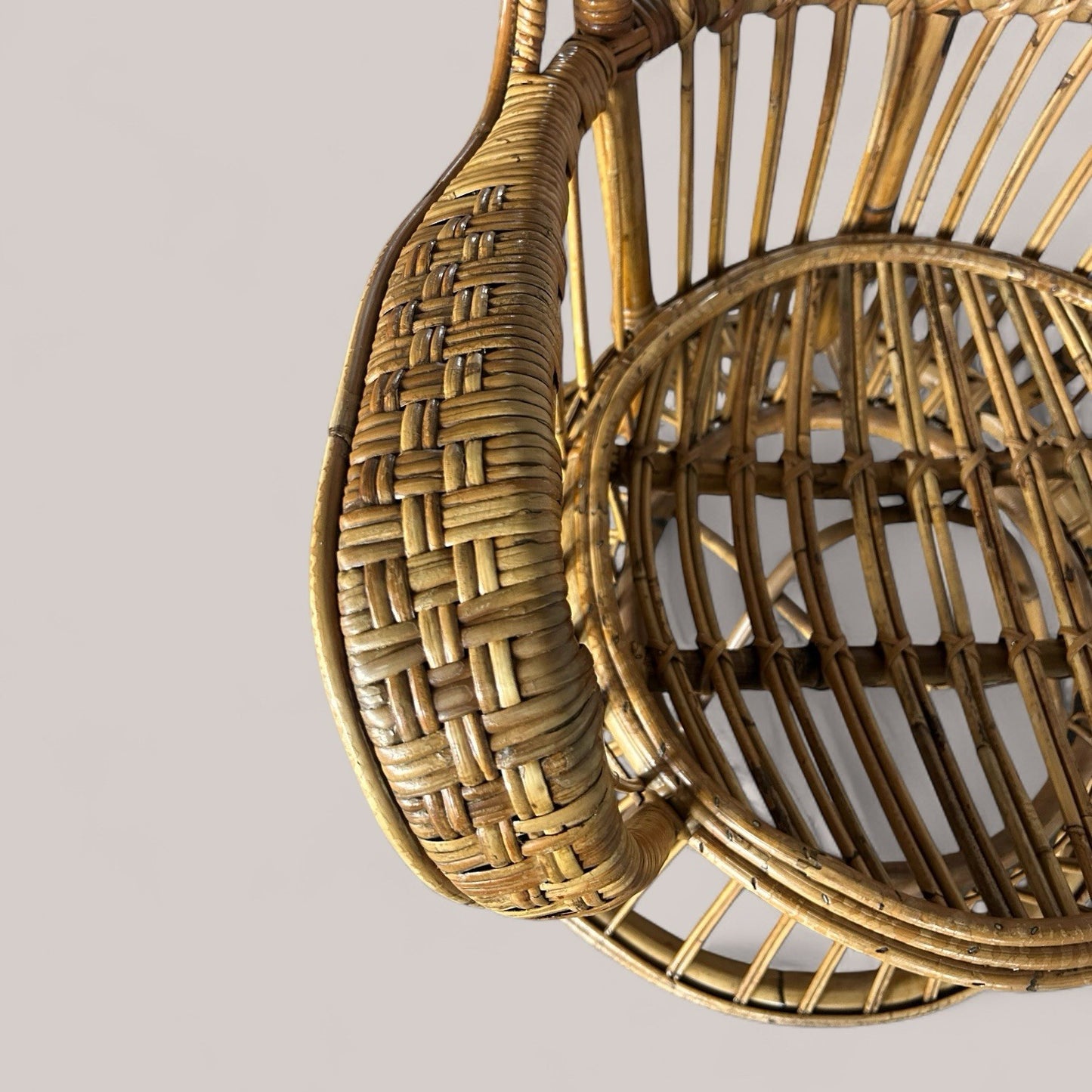 70s Wicker Peacock Throne Chair By Gio Ponti