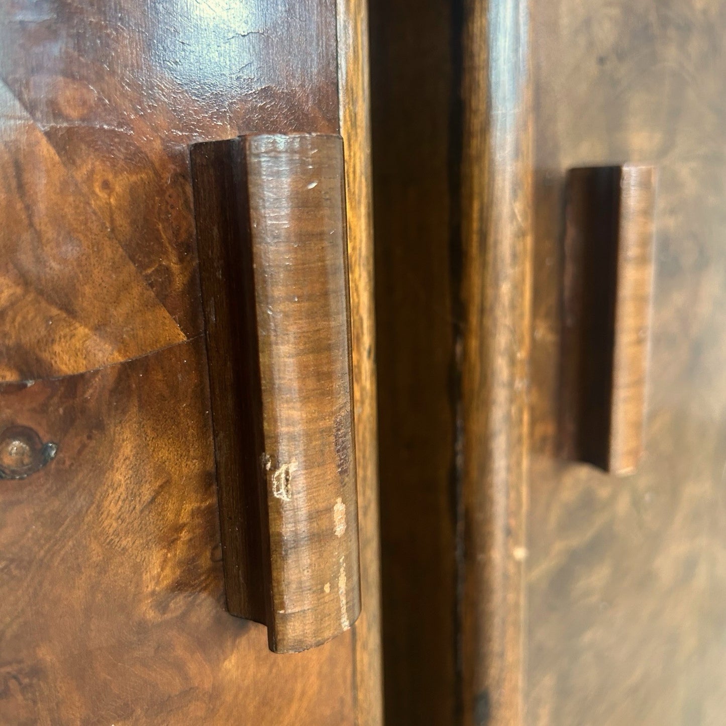 Pair of 1930s Burr Walnut Bedside Cabinets