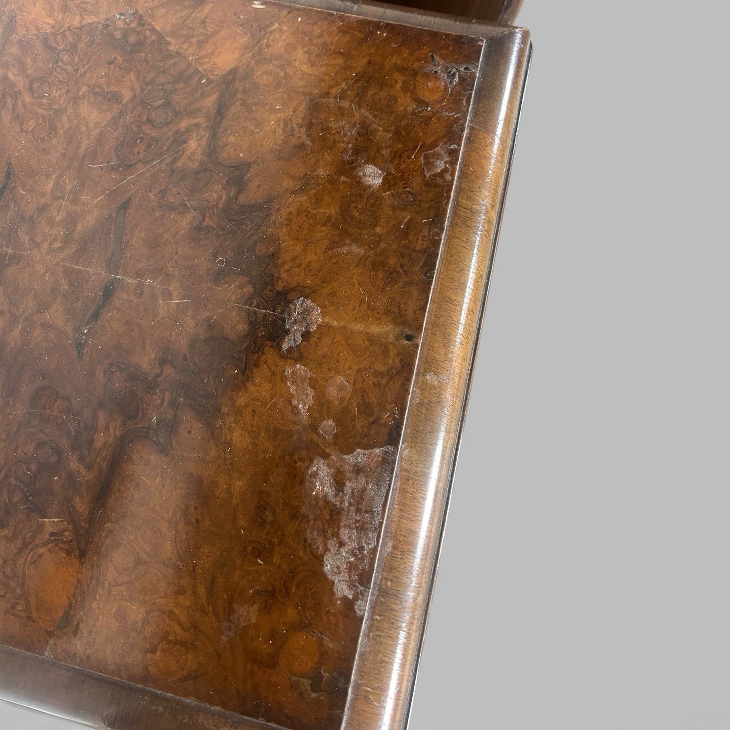 Pair of 1930s Burr Walnut Bedside Cabinets
