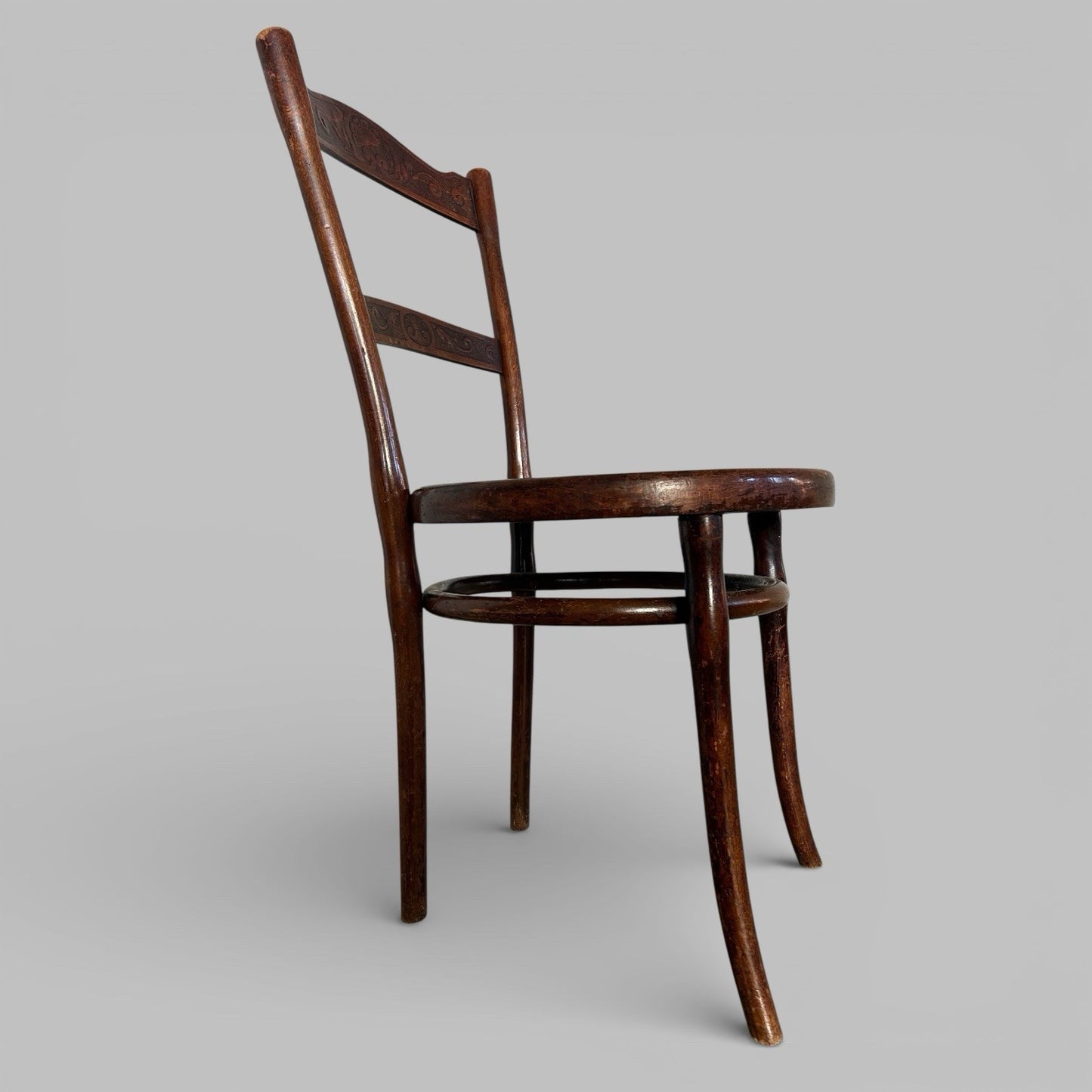 Antique Thonet Bentwood Dining Chair with Embossed Seat