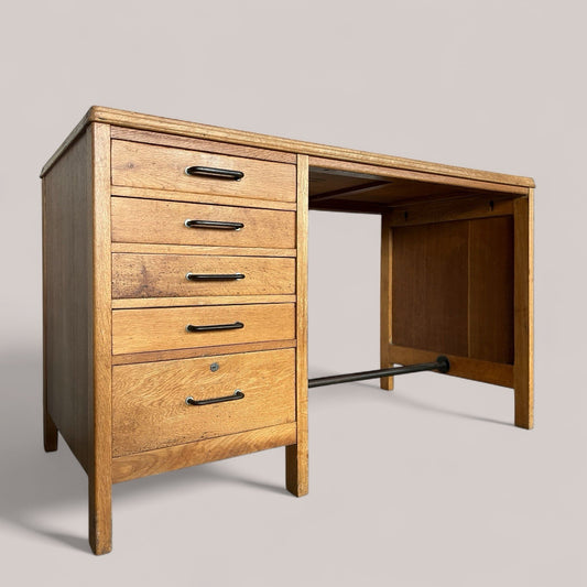 1960s light oak desk by Enham Industries