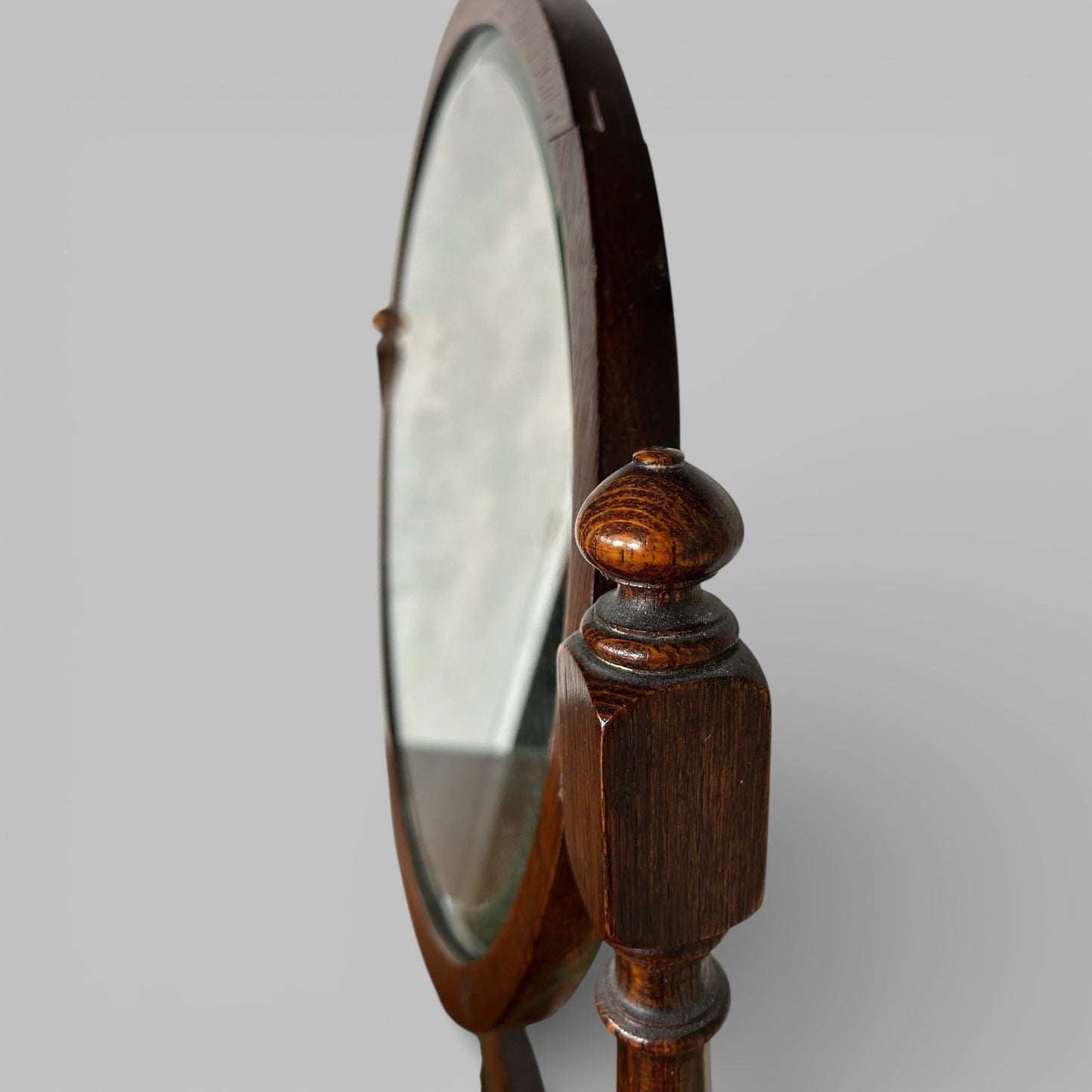 Antique Solid Oak Dresser with Mirror – Vintage Vanity Chest of Drawers