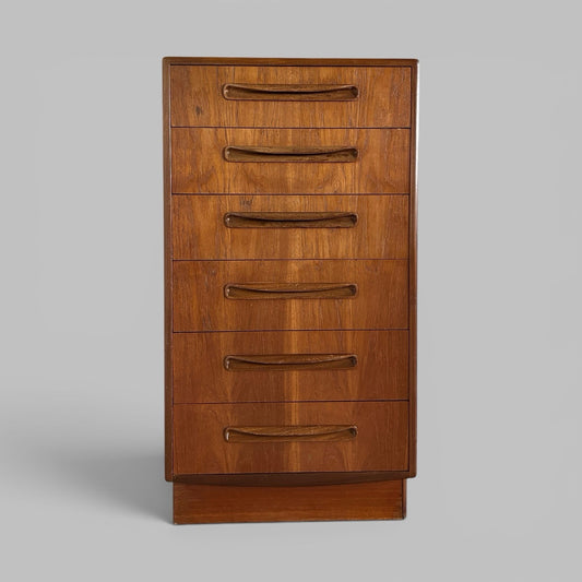 G Plan Teak Fresco 6 Drawer Tallboy Chest of Drawers Vintage Retro Mid Century