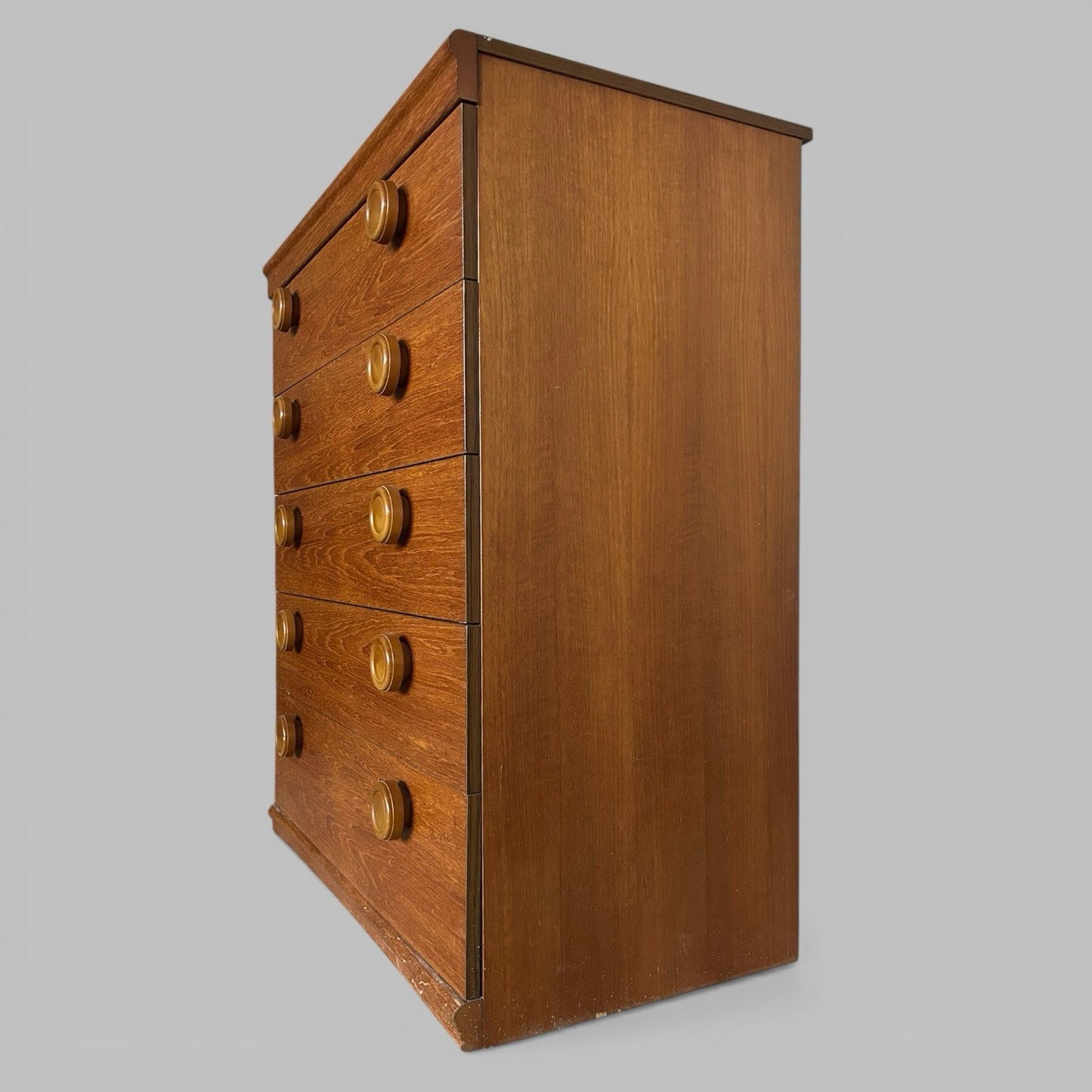 Mid Century Teak Chest of Drawers – Button Handles
