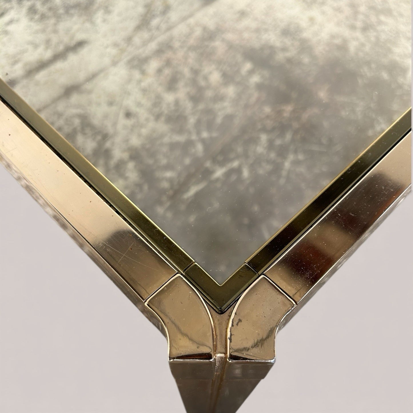 1970s Gold & Glass Hollywood Regency Coffee Table