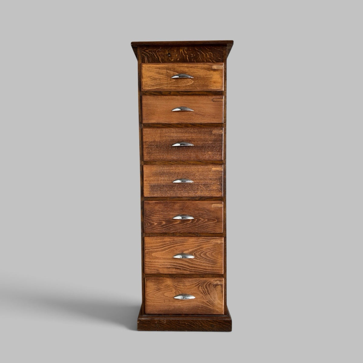Solid Oak Slim Seven Drawer Chest