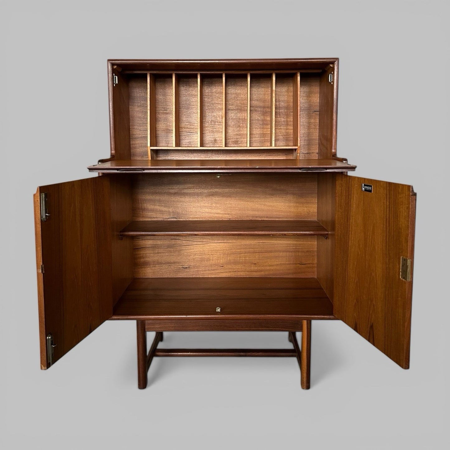 Turnidge of London Teak Bureau Mid Century Writing Desk