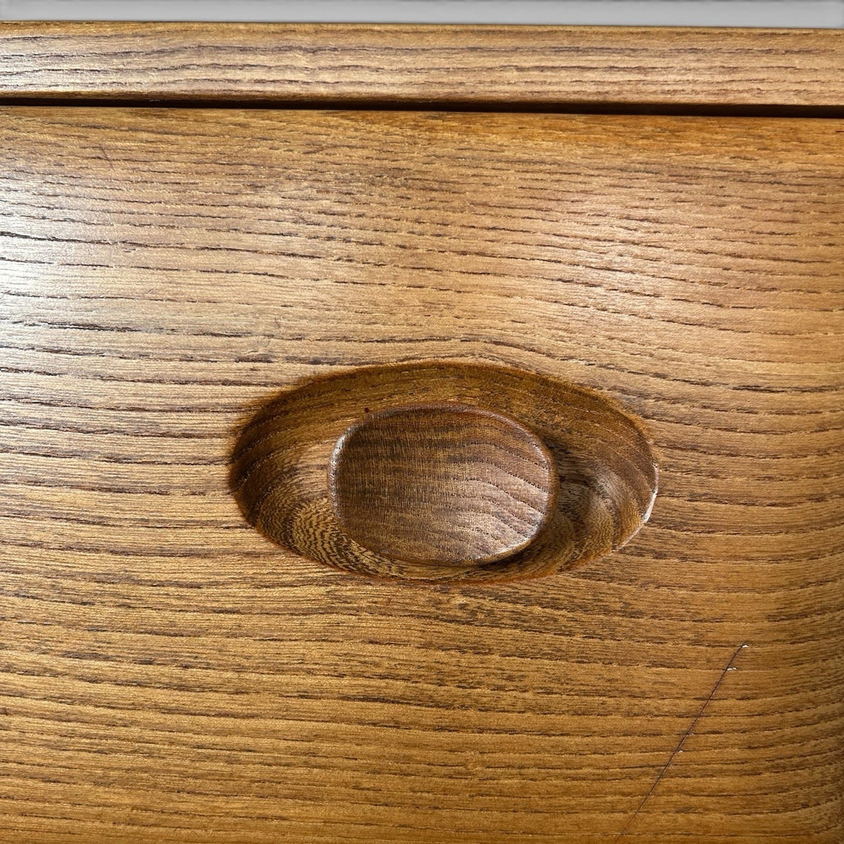 Vintage Ercol Solid Elm Windsor Sideboard on tapered legs.