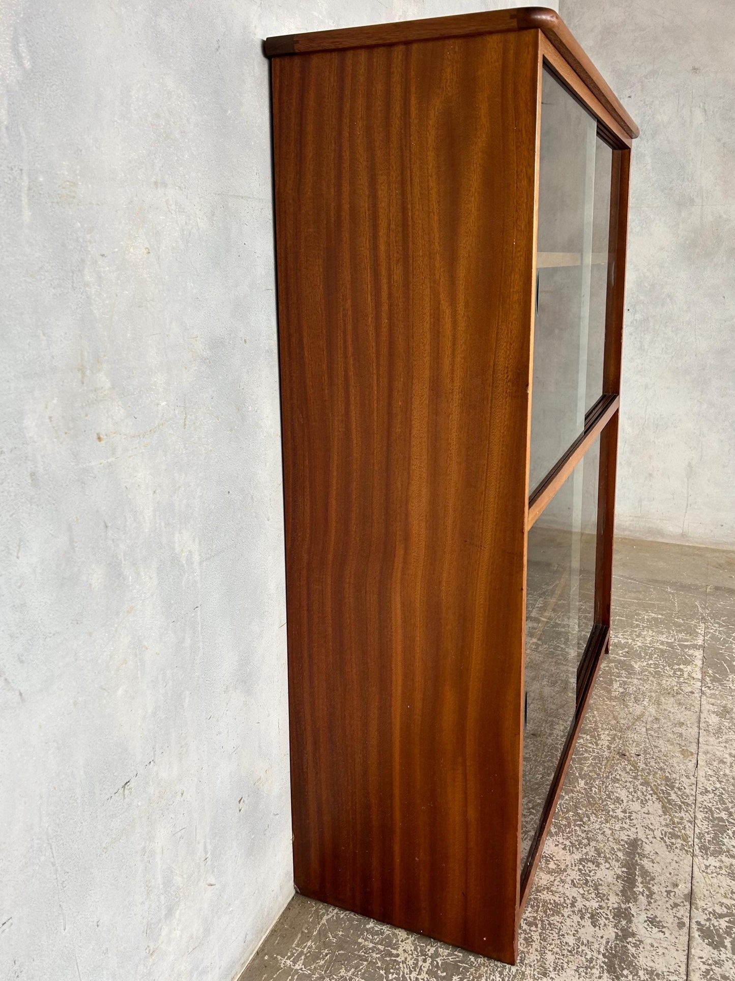 Teak mid century glazed bookcase