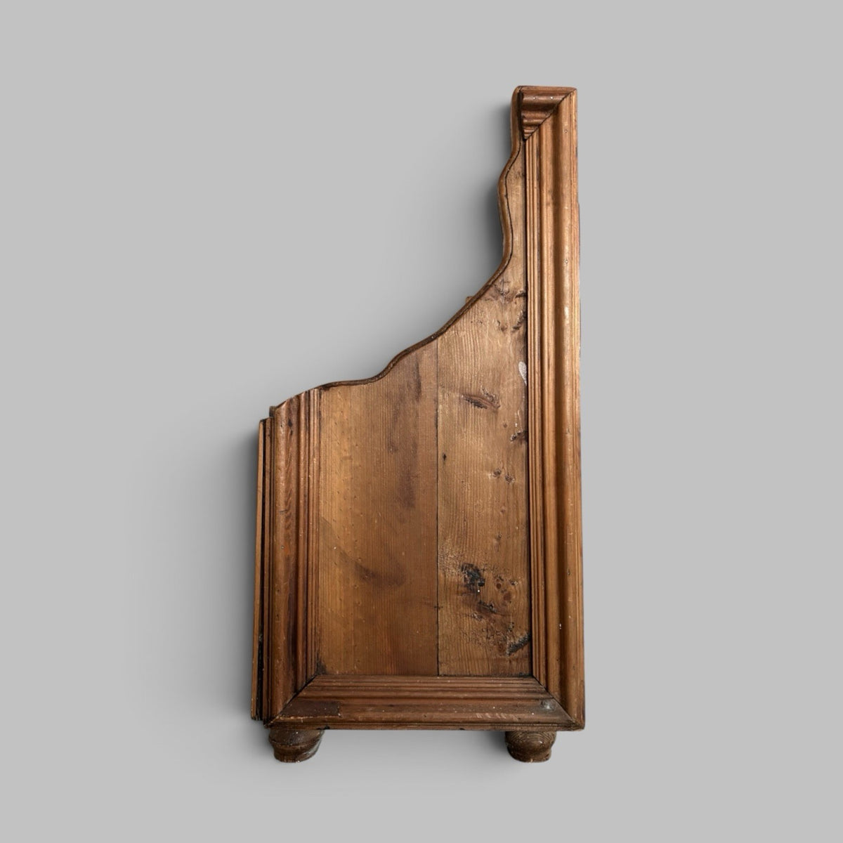 Antique Pine High Back Box Settle – Storage Bench / Blanket Box