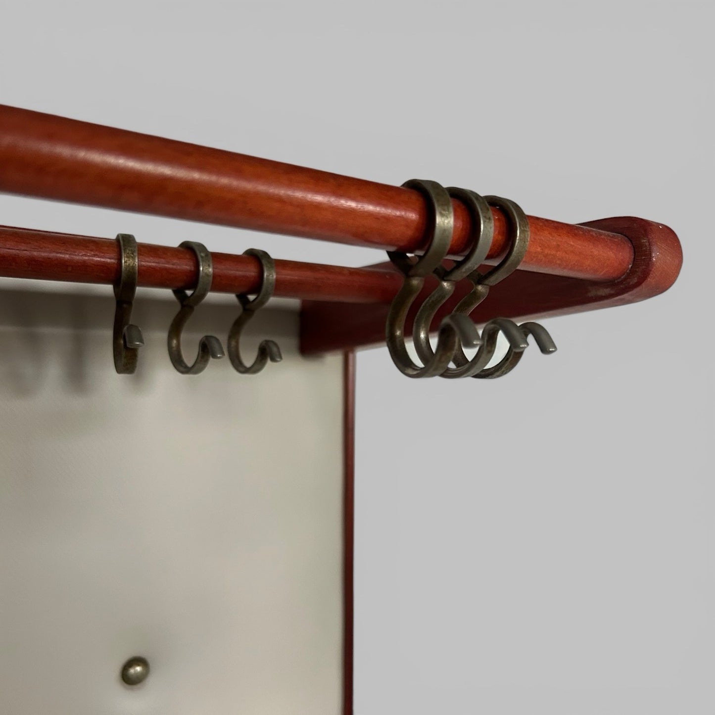 1960s Teak Hall Stand – Mirror Back with Drawer, Cupboard and Umbrella Tray