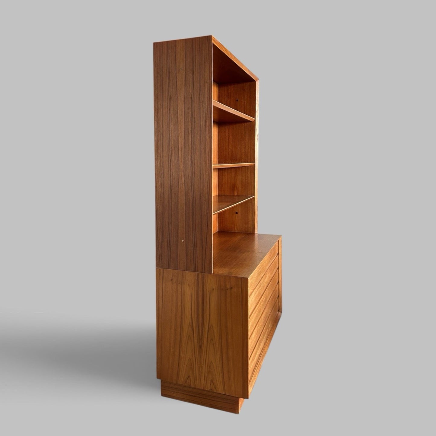 Poul Hundevad Danish 1960s Teak Five Drawer Bookcase Unit