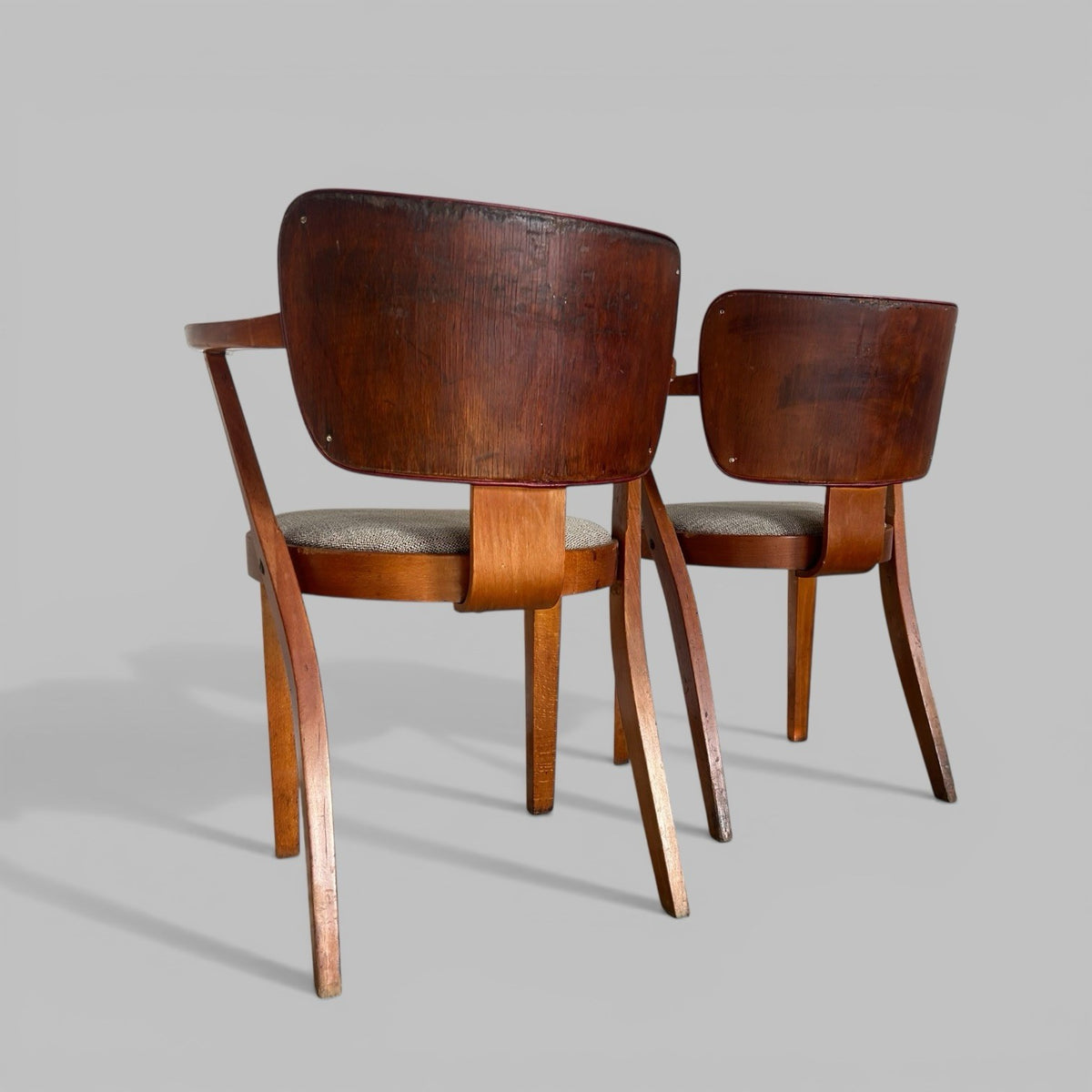 Pair of 1950s Mid Century Armchairs – Upholstered Lounge Dining Chairs
