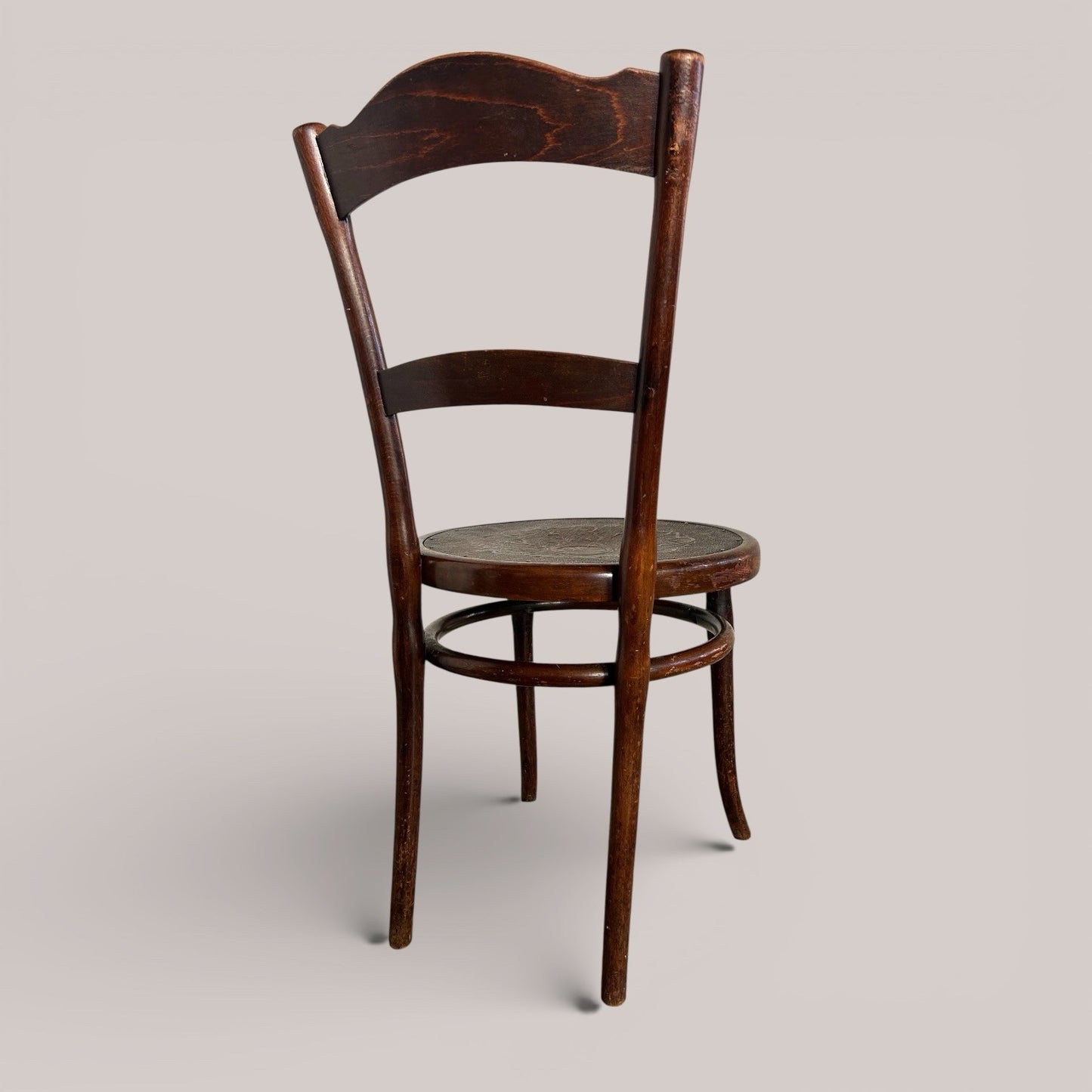 Antique Thonet Bentwood Dining Chair with Embossed Seat