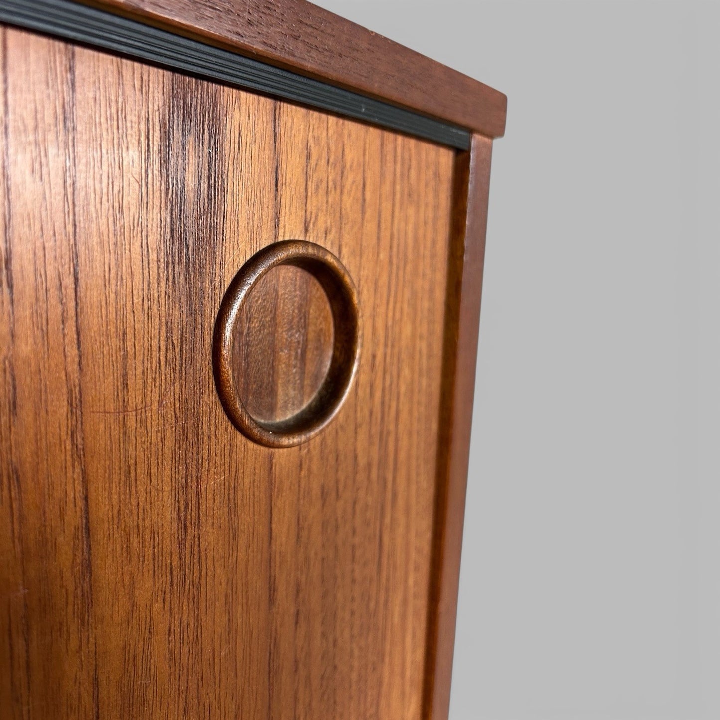 Avalon Modular Teak Corner Wall Unit with Record Storage
