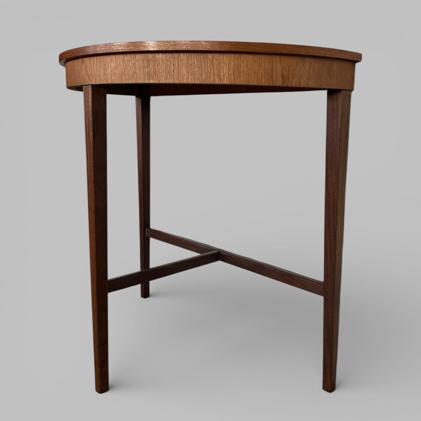 Mid Century Teak Demi Lune Table – Semi Circular Console / Hall Table
