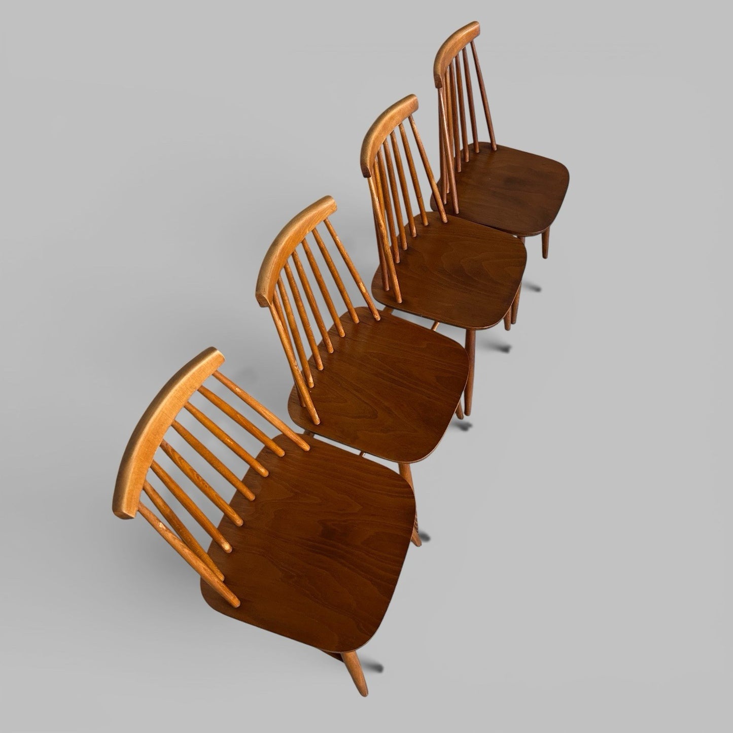 Vintage Stick Back Dining Chairs – Set of Four