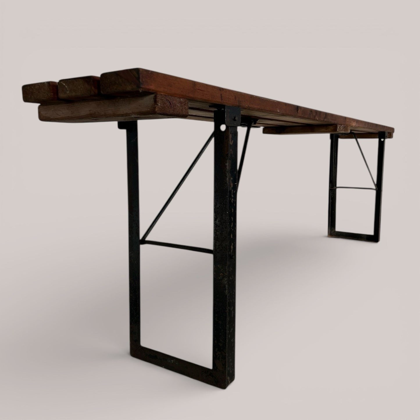 Vintage Military Folding Bench – MOD Ex Forces Industrial Seat