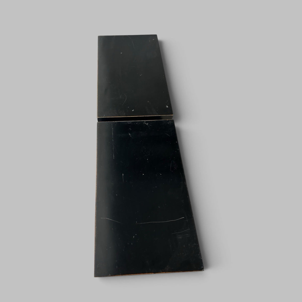 Pair of Black Lacquered Wood Bedside Tables with Drawers