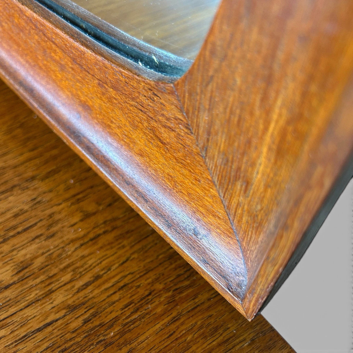 1960s Vesper Bow Front Dressing Table with Sculpted Teak Mirror