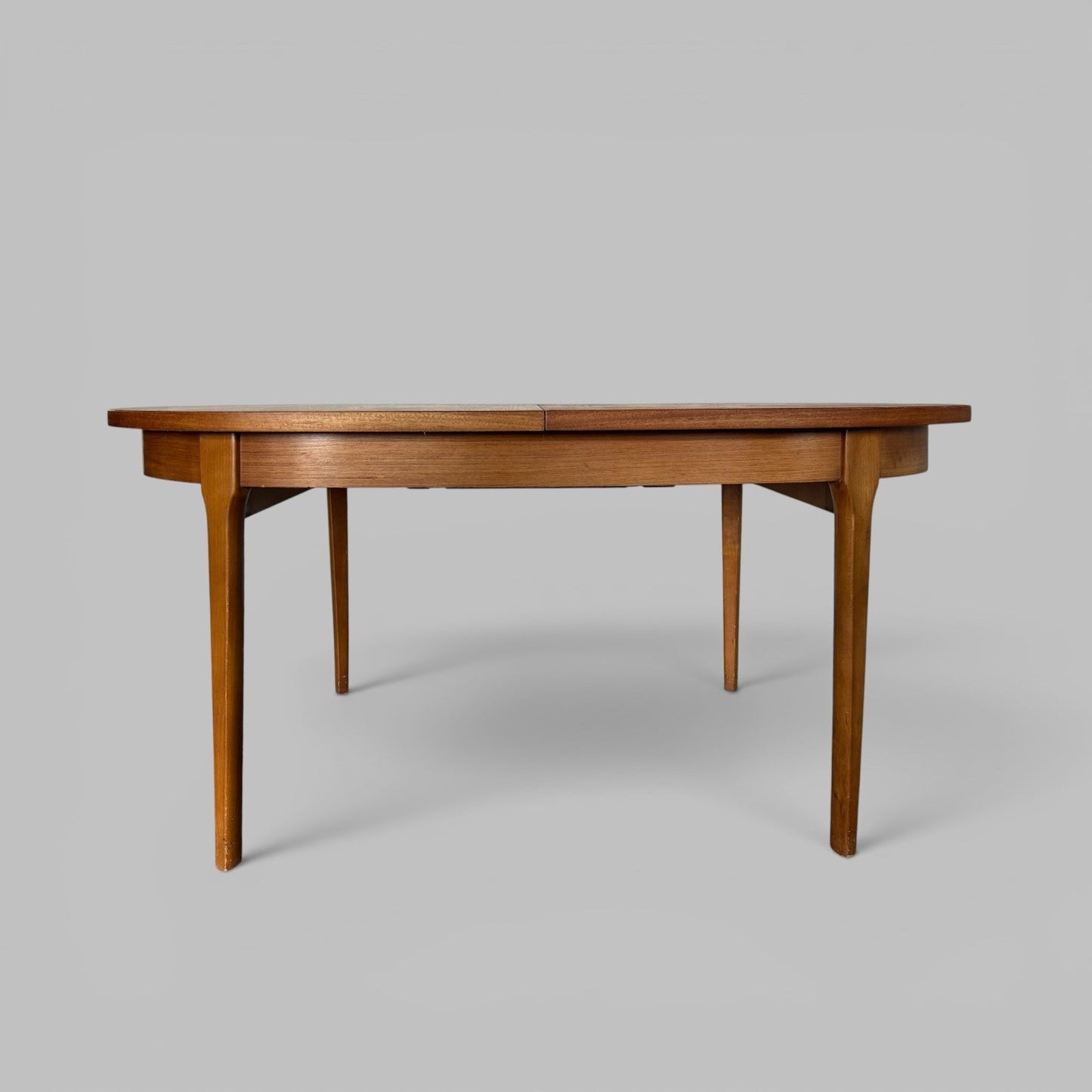 Mid Century Teak Extending Oval Dining Table