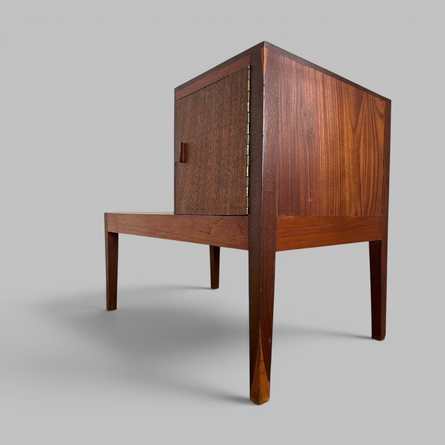 Mid Century Solid Teak Hall Bench / Telephone Seat