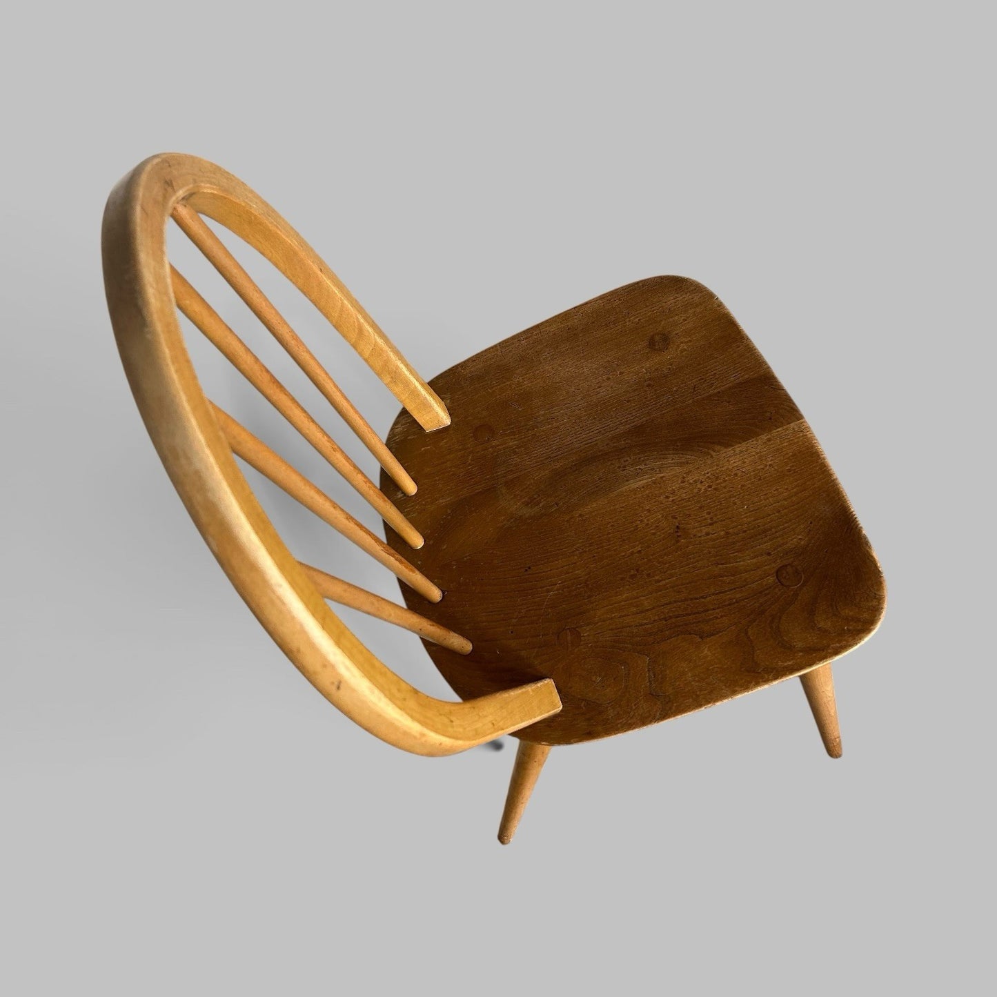 Vintage Blonde Ercol Windsor Elm & Beech Dining Chairs – Set of Four