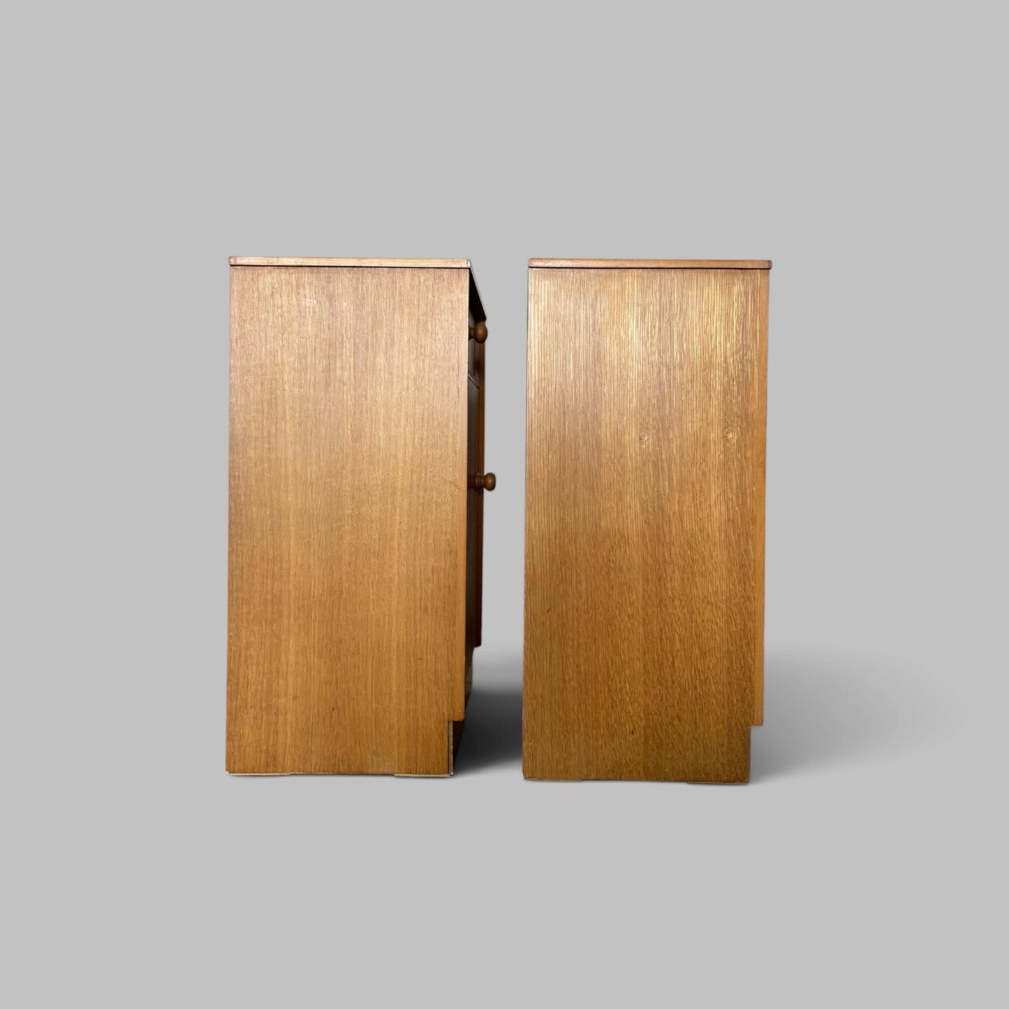Pair of Light Teak Mid-Century Bedside Cabinets
