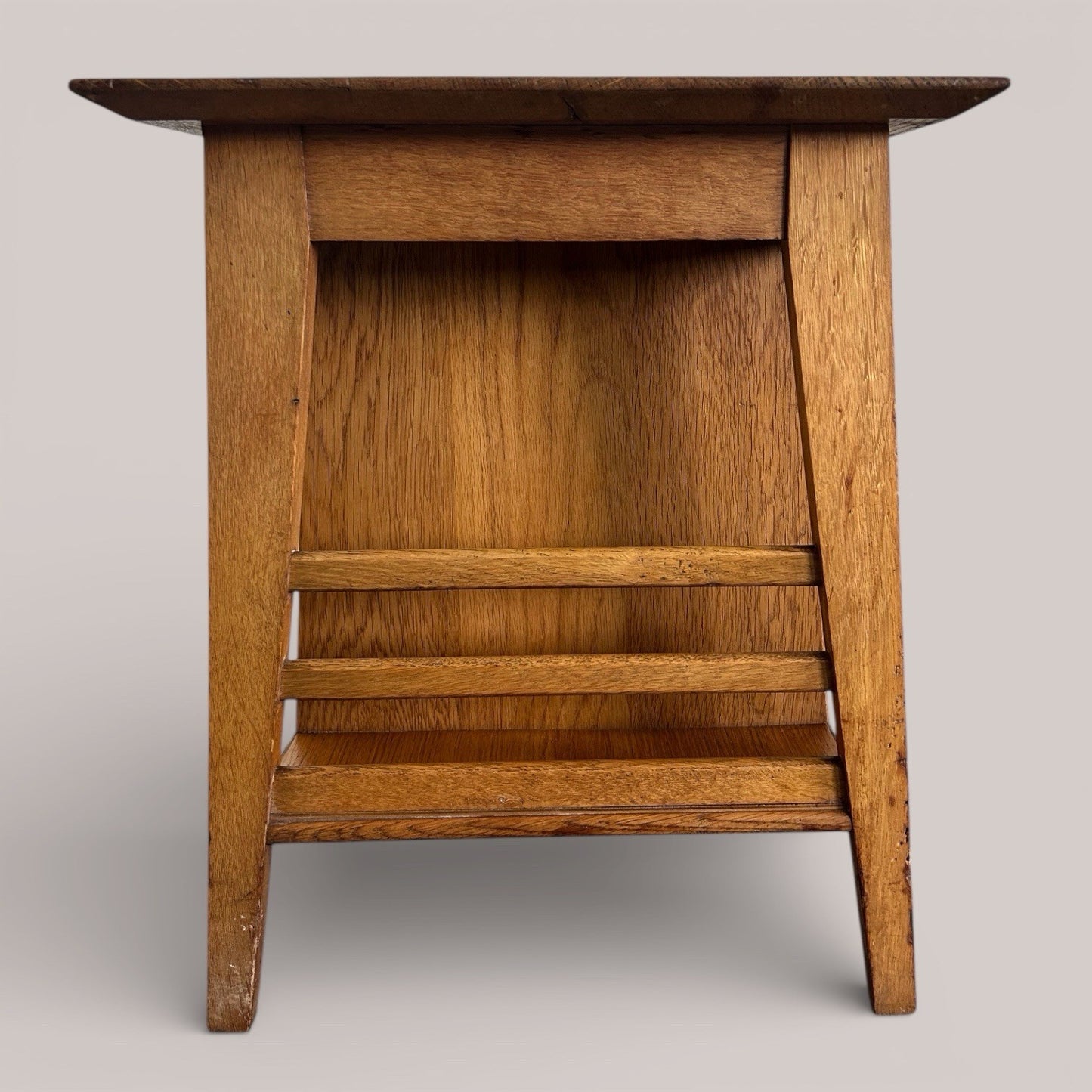 Oak side table / coffee table with magazine rack