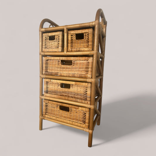 Vintage Bamboo Chest of Drawers