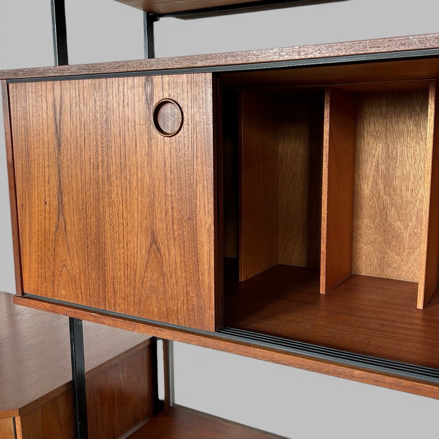 Avalon Modular Teak Corner Wall Unit with Record Storage