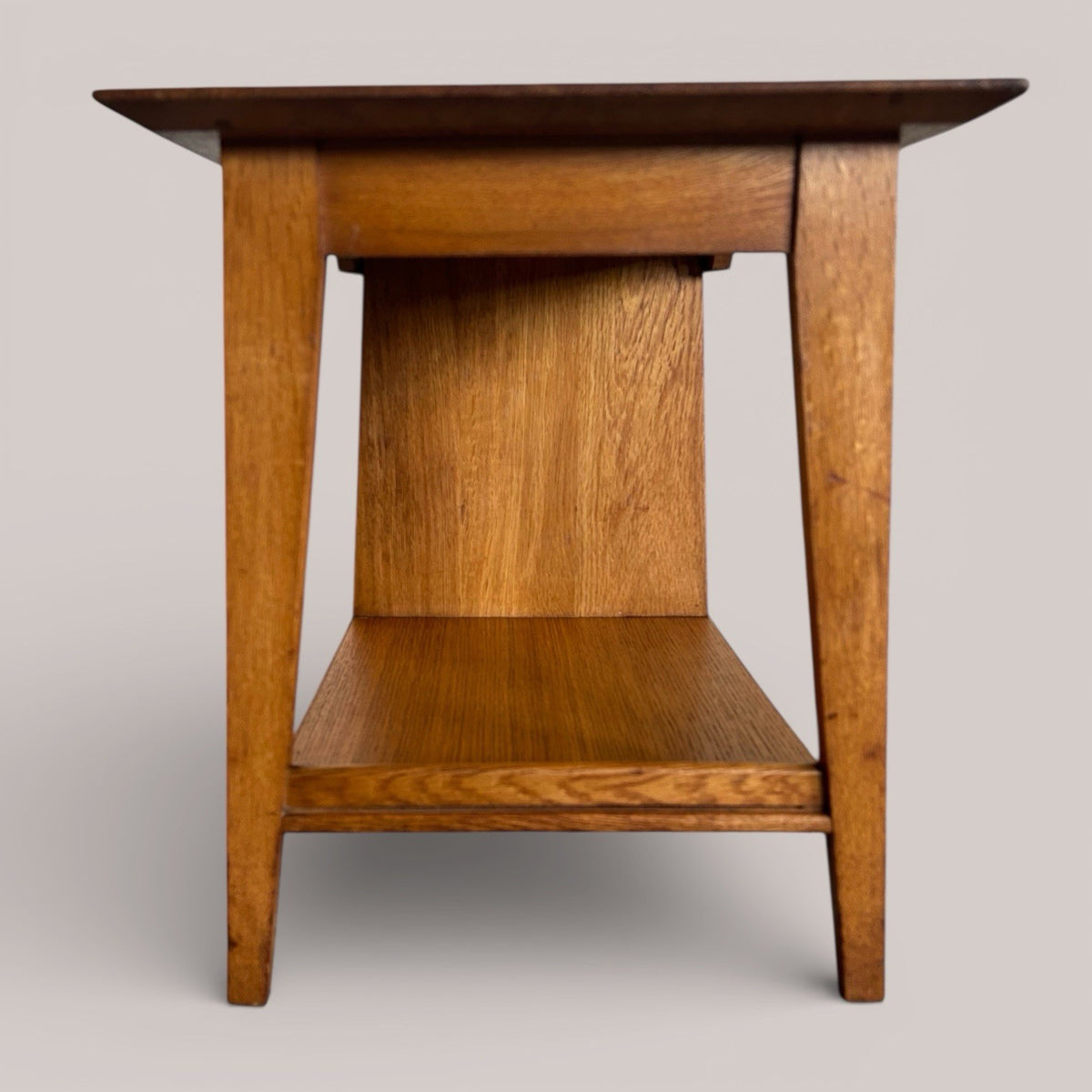 Oak side table / coffee table with magazine rack
