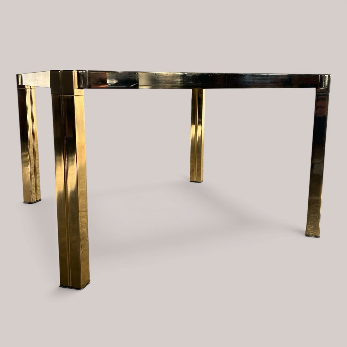 1970s Gold & Glass Hollywood Regency Coffee Table