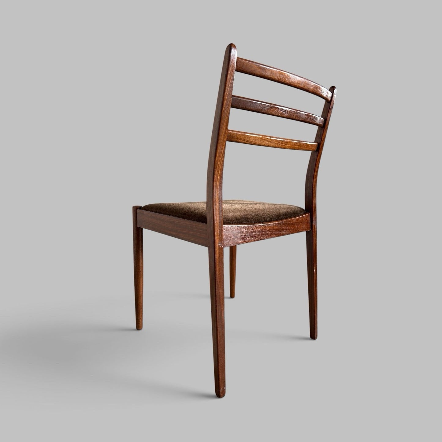 Vintage G Plan Teak Dining Chairs – Original Brown Velour Seats