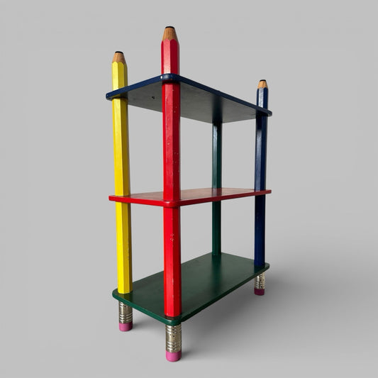 1980s Pierre Sala Pencil Shelf Display Unit – Colourful Postmodern Design