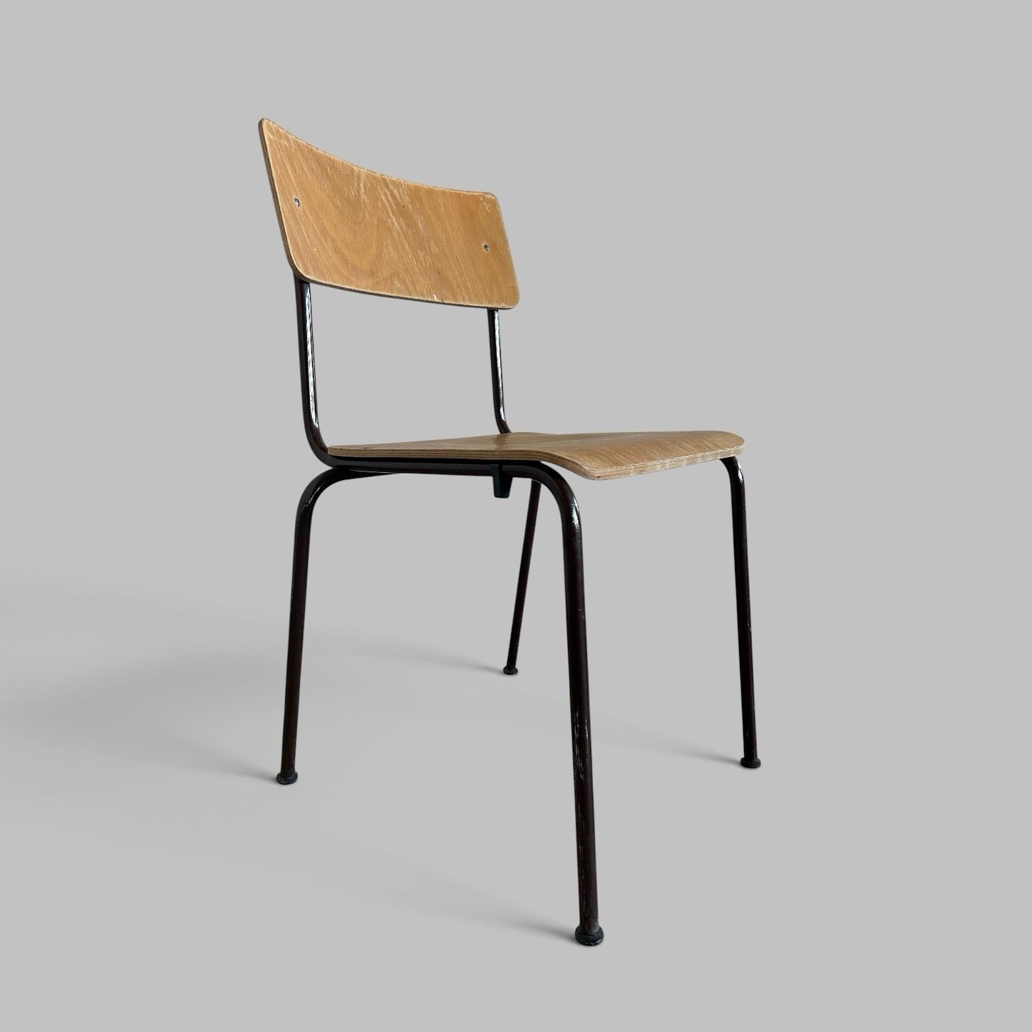 Vintage Plywood Stacking Chairs – Set of Four