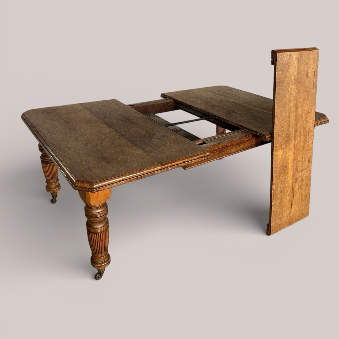 Antique Solid Oak Wind Out Extending Dining Table by Joseph Fitter