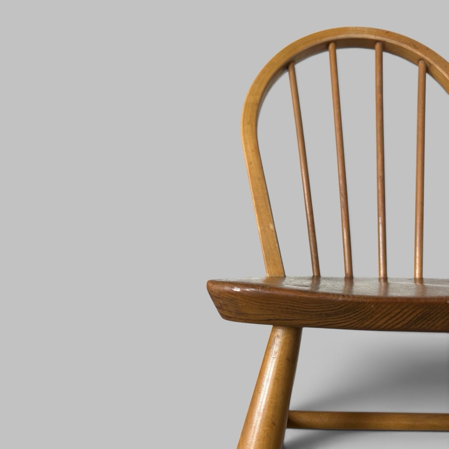Vintage Blonde Ercol Windsor Elm & Beech Dining Chairs – Set of Four