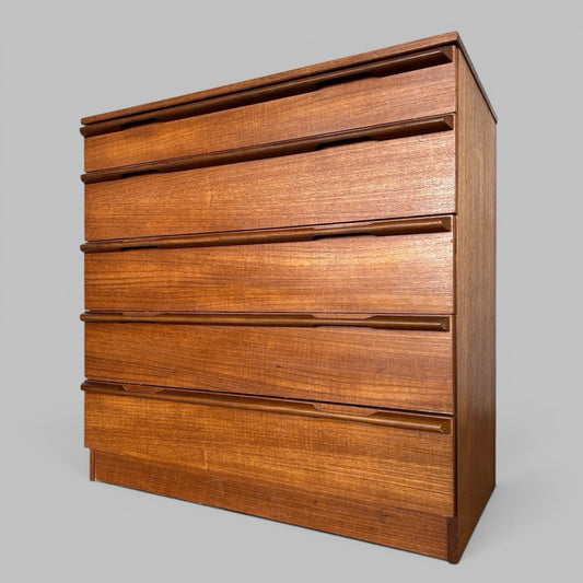 Mid Century Teak Chest of Drawers by Avalon