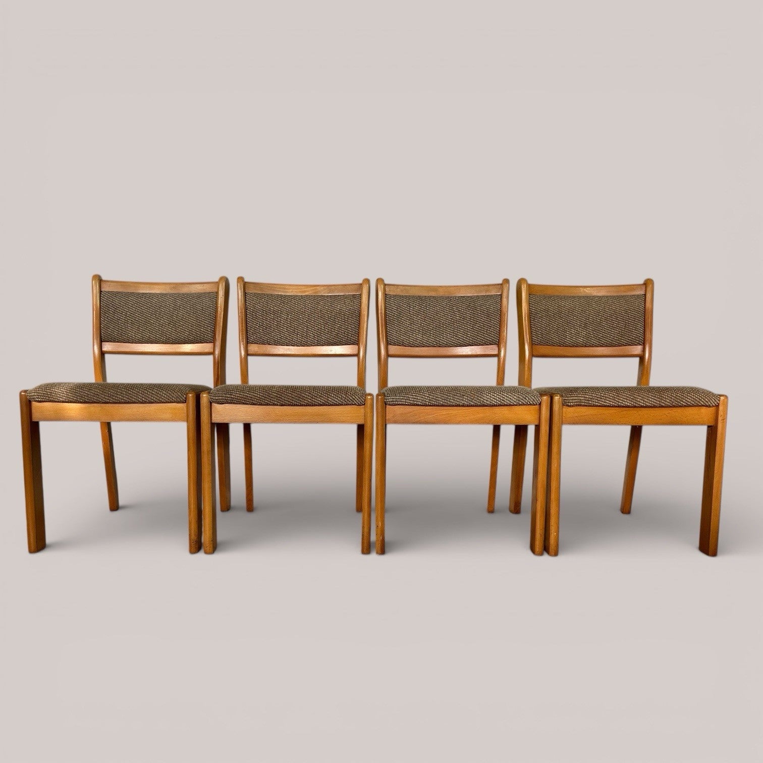 1960s East German chunky dining chairs, set of four