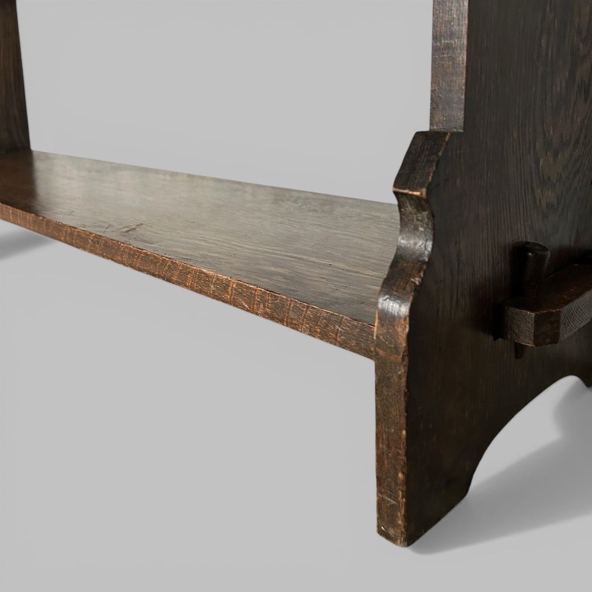 Arts and Crafts Oak Bookcase – Open Shelving with Pegged Details