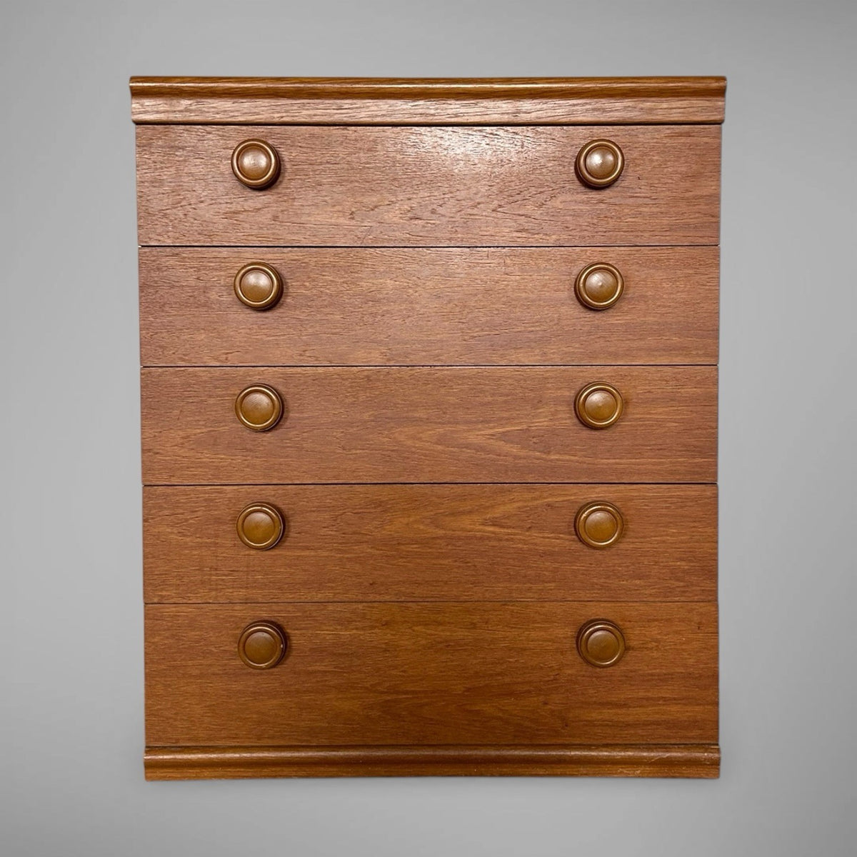 Mid Century Teak Chest of Drawers – Button Handles
