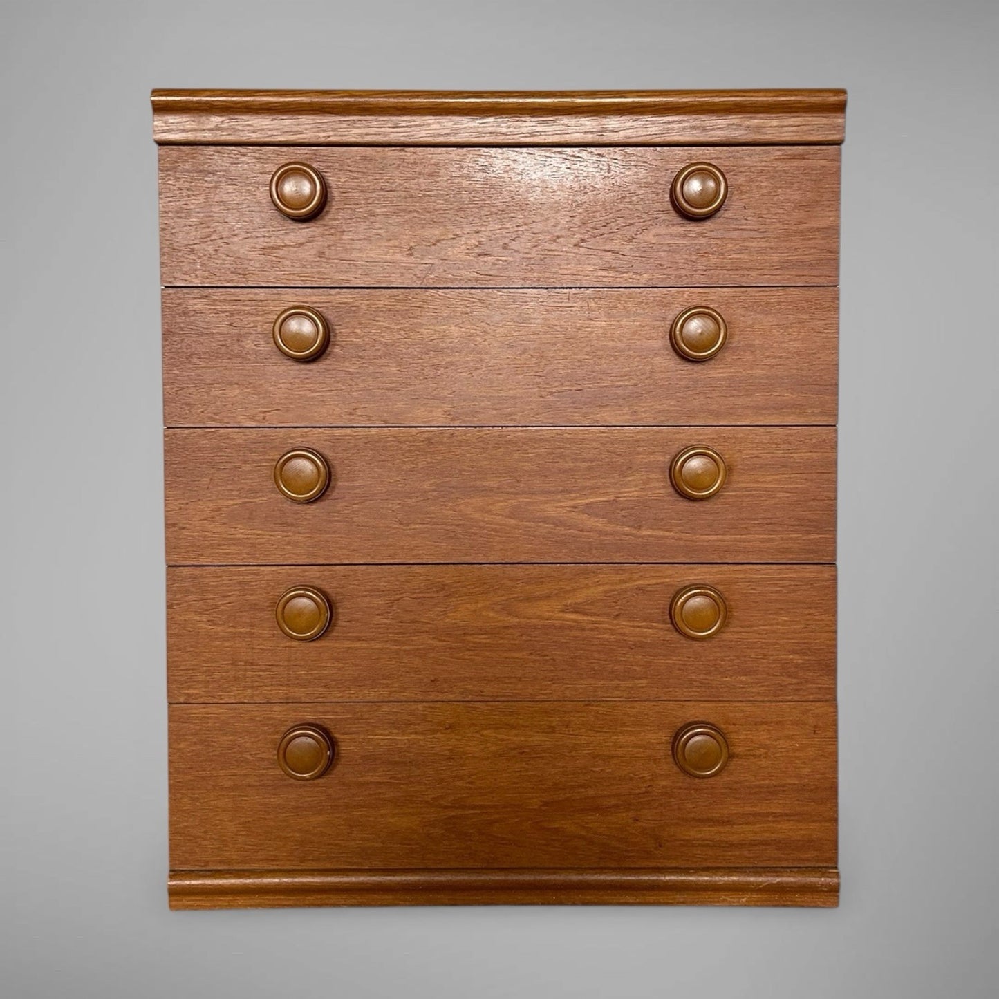 Mid Century Teak Chest of Drawers – Button Handles