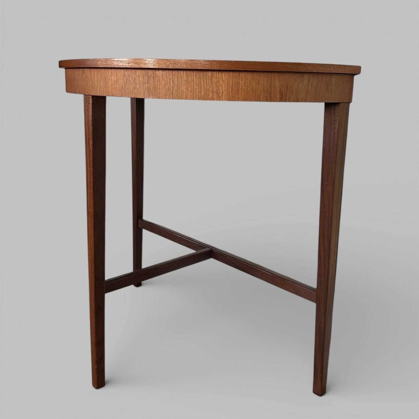 Mid Century Teak Demi Lune Table – Semi Circular Console / Hall Table
