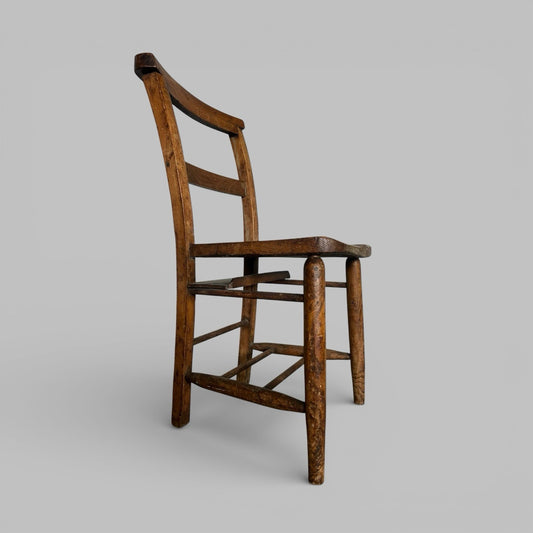 Antique Elm Church Chair – Rustic English Chapel Chair