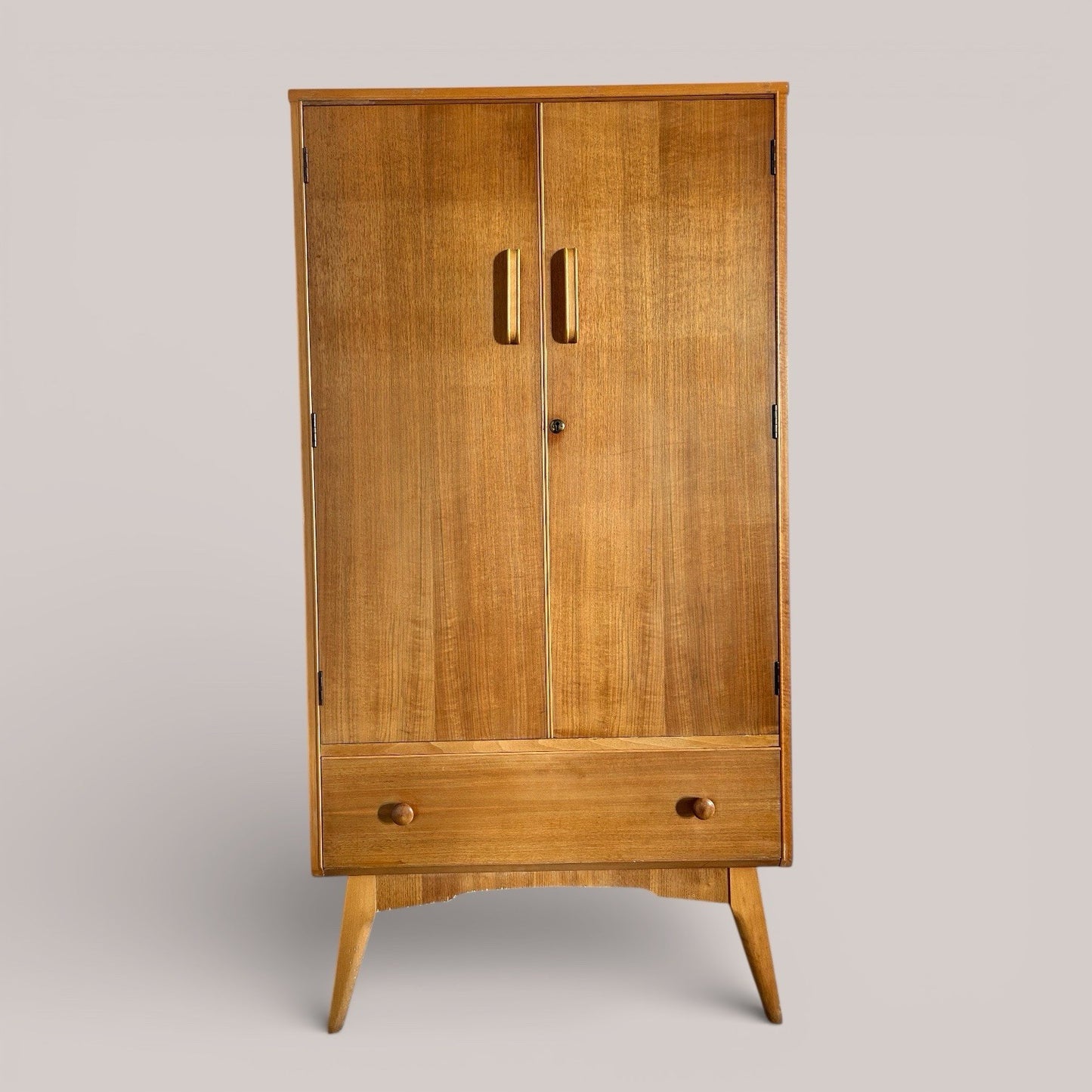 Golden Key gentleman’s wardrobe / armoire, mid-century