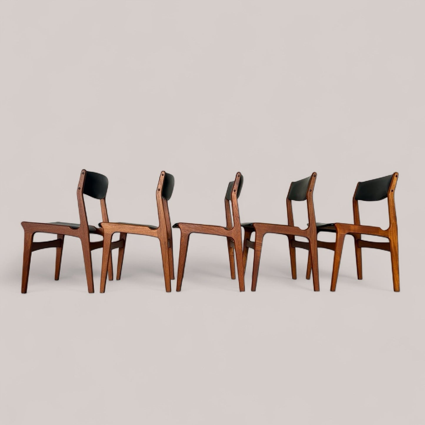 Set of 4 Danish Retro Mid Century Teak Dining Chairs by Erik Buch
