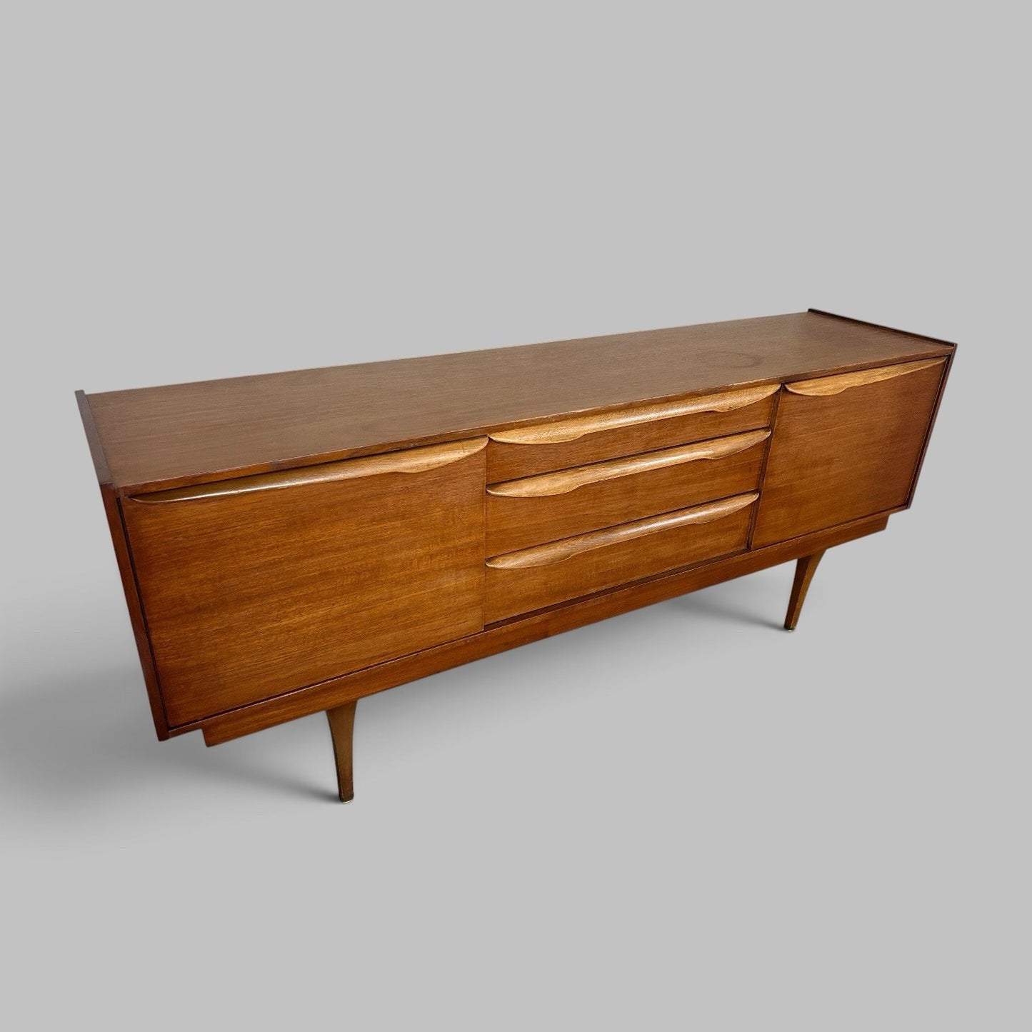 Mid Century Stonehill Teak Sideboard with Three Drawers